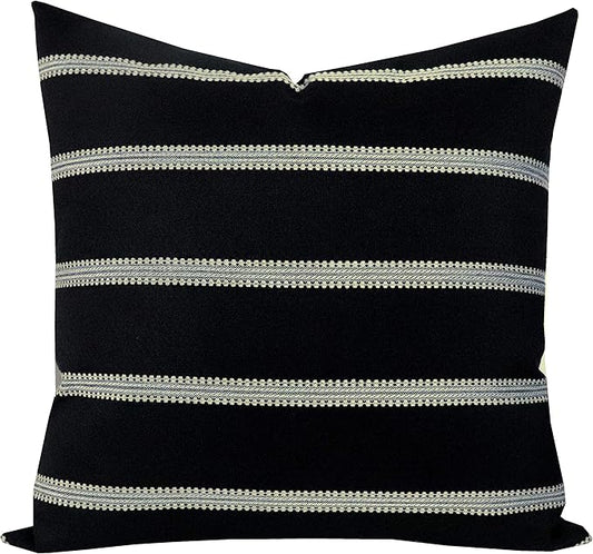 Slow Cow Decorative Stripe Throw Pillow Cover Modern Country Design Cushion by SLOW+COW