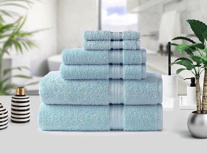 cotton craft ultra soft 6 piece towel set, close-up detail