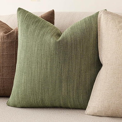 Foindtower Set of 2 Decorative Textured Burlap Linen Throw Pillow Covers - Image 4