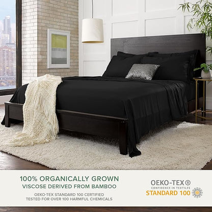 Pure Bamboo Twin Sheets, Genuine 100% Organic Viscose Derived from Bamboo Bed - Image 2
