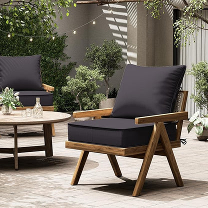 Outdoor Seat Cushion Set 24 L × 24 W × 5 H Inch Waterproof & Fade Resistant - Image 7