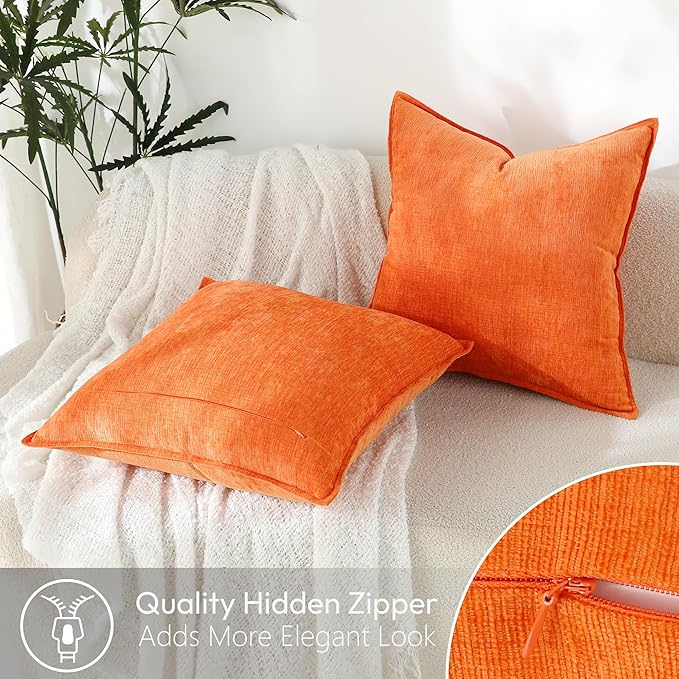 Stellhome Pack of 2 Soft Textured Throw Decorative Pillow Covers Square Accent - Image 4