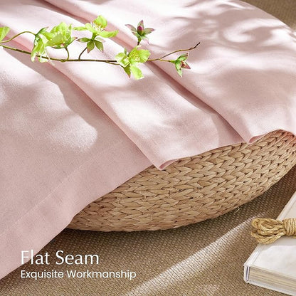 NICETOWN Linen Light Pink Sheer Curtains - Image 6