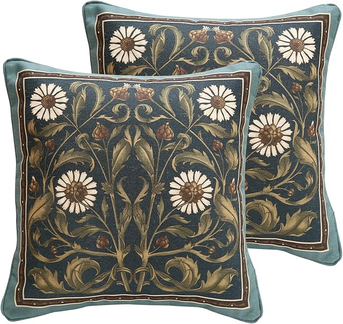 Green Throw Pillow Covers Set of 2, French Farmhouse by bilingaier
