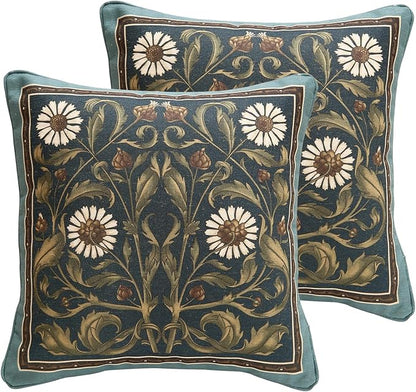Green Throw Pillow Covers Set of 2, French Farmhouse by bilingaier