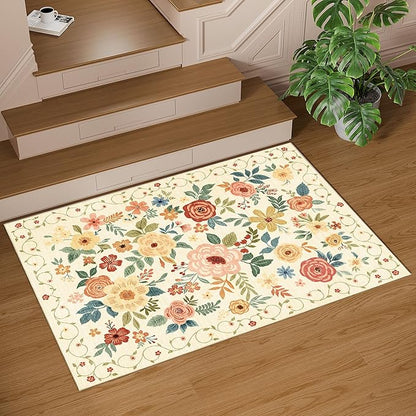 DUKINO 2x3 Rugs for Entryway, Floral Indoor Washable Door Mat, Non Slip Boho - Image 8