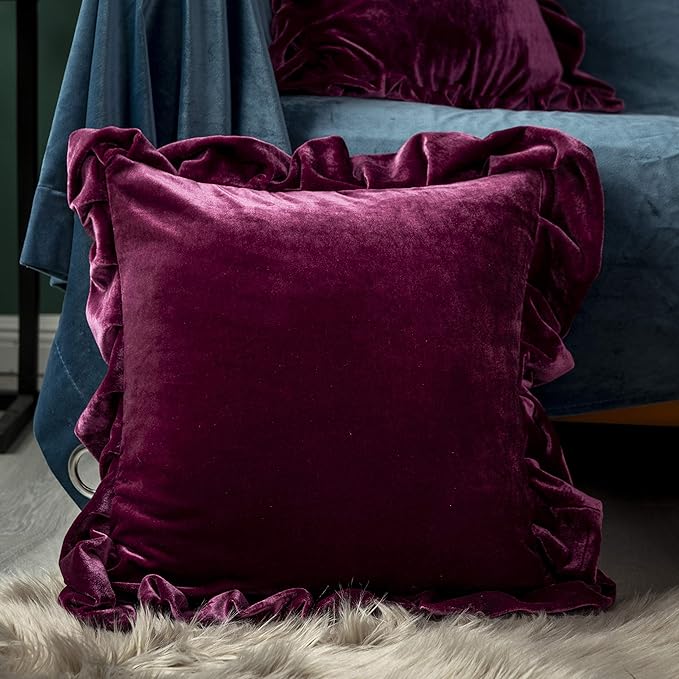 Velvet Throw Pillow Cover Soft Decorative Luxurious Solid Square Cushion Case - Image 2