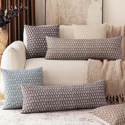 Foindtower Set of 2 Decorative Floral Long Body Lumbar Throw Pillow Covers - Image 7