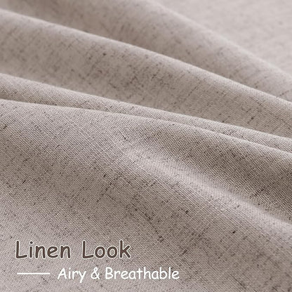 Brownish Grey Semi Sheer Linen Curtains 72 Inch Length - Image 5