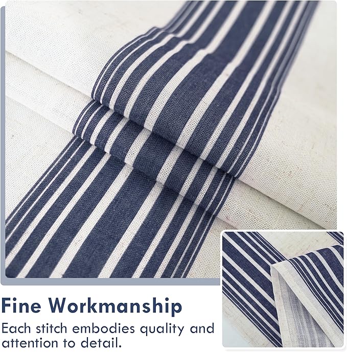 DriftAway Farmhouse Vertical Striped Linen Blend Textured Light Filtering Semi - Image 3