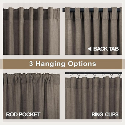 96 Inch Long Dark Brown Living Room Curtains - Image 4