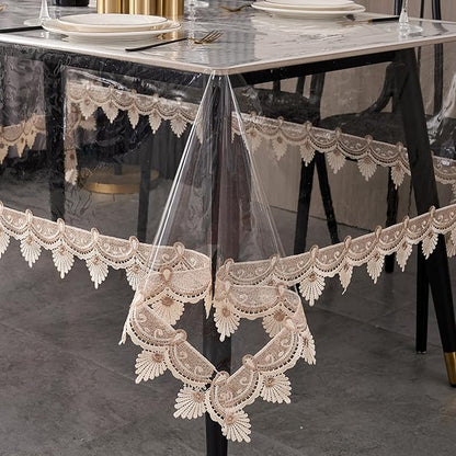 Clear Vinyl Tablecloth Protector Waterproof/Oil-Proof PVC Table Cloth by Pioggia