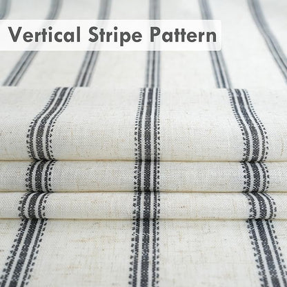 DriftAway Farmhouse Vertical Striped Linen Blend Textured Light Filtering Semi - Image 6