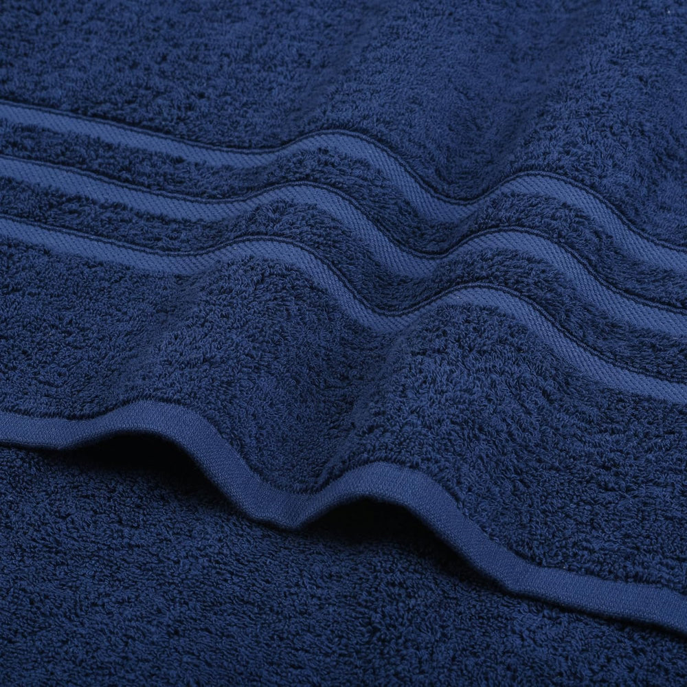 4 Pieces Large Bath Towels Set, 27x54 Inches, Navy Blue