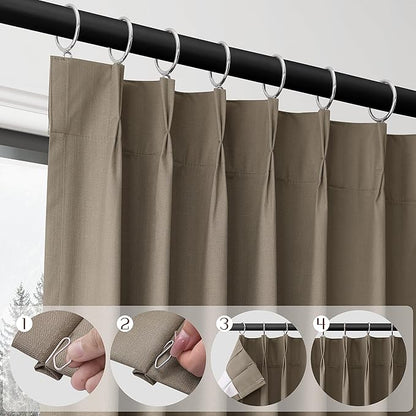 Dark Taupe Blackout Curtains 84 Inch Long - Image 3
