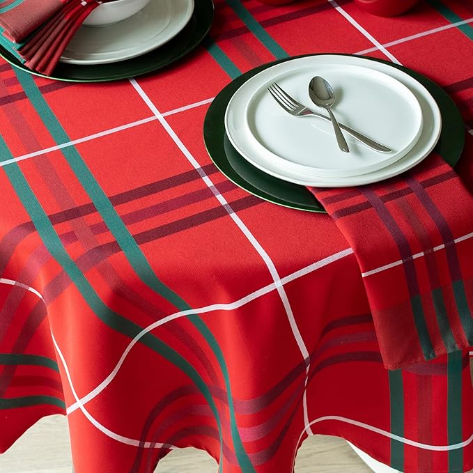 Benson Mills Heavyweight Yarn Dyed Engineered Woven Fabric Plaid Table Cloth - Image 3