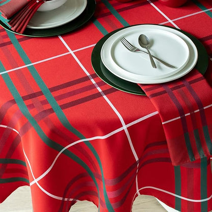 Benson Mills Heavyweight Yarn Dyed Engineered Woven Fabric Plaid Table Cloth - Image 3