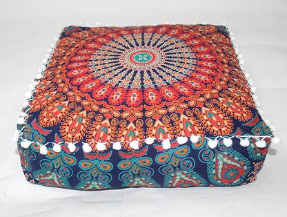 CRAFT KALA Large Hippie Mandala Meditation Floor Ottoman Pillow Cushion Pouf - Image 6