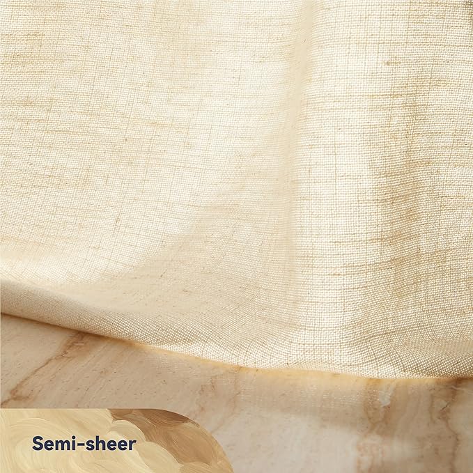 AIRLAKE Linen Blend Tier Curtains, 26 x 36 inches, Boho Farmhouse Rustic Style - Image 5