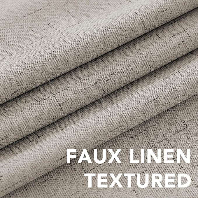 H.VERSAILTEX Linen Blackout Curtains Durable Thick Textured Linen Look 100% - Image 5