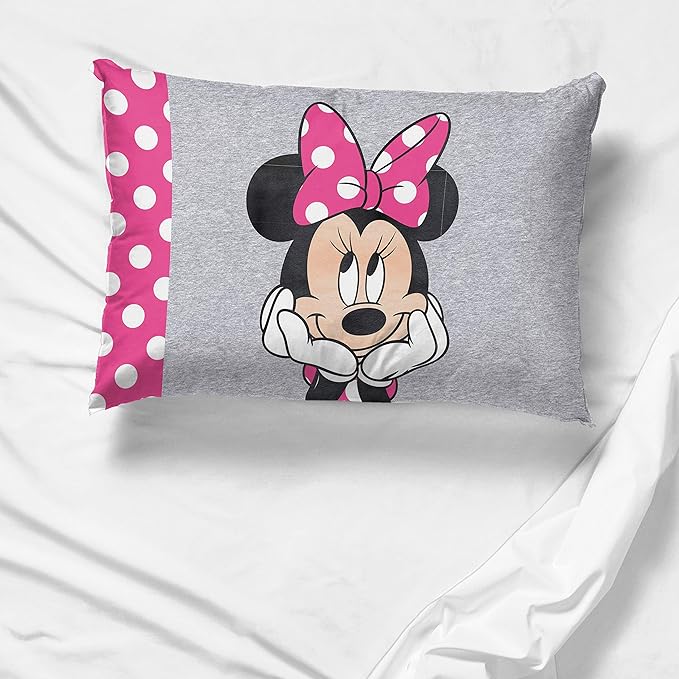 Jay Franco Disney Minnie Mouse Be Happy 1 Single Reversible Pillowcase - Image 4