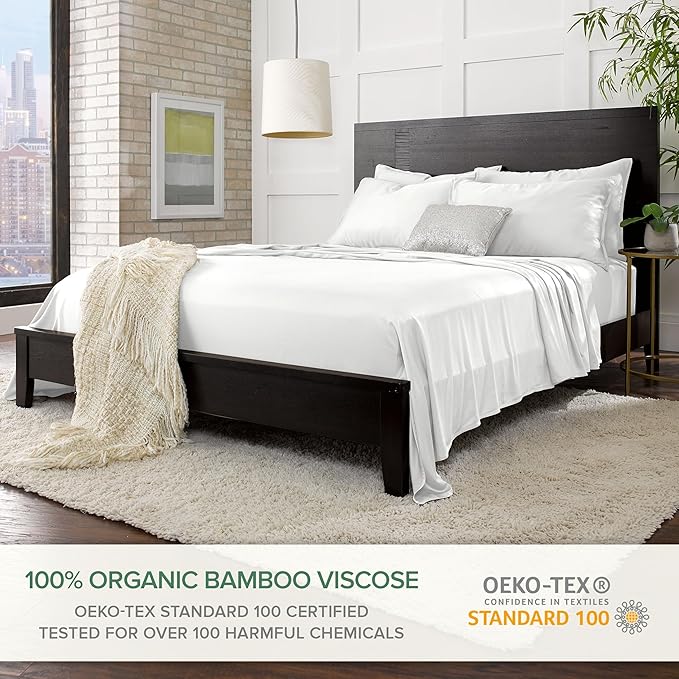 Pure Bamboo Split King Sheets, Genuine 100% Organic Viscose Derived from Bamboo - Image 2