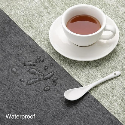 Table Runners 55 Inches Long, Dual-Sided Faux Leather Farmhouse Table Runner - Image 3