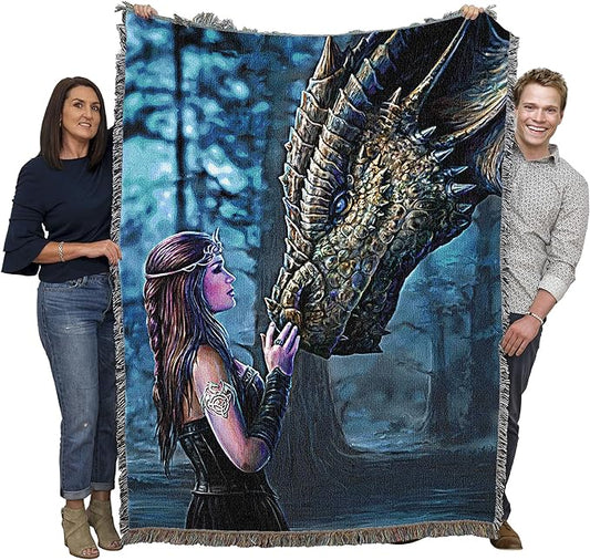 Pure Country Weavers Once Upon a Time Dragon Woven Blanket by Anne Stokes by PureCountryWeavers