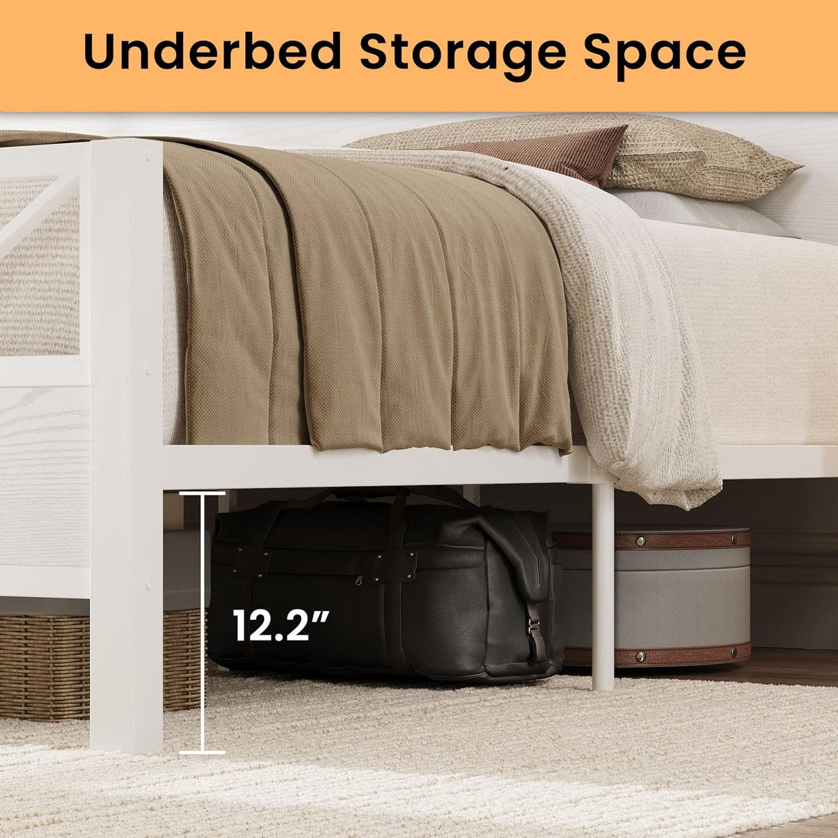 likimio king size bed frame, tall modern headboard, close-up detail