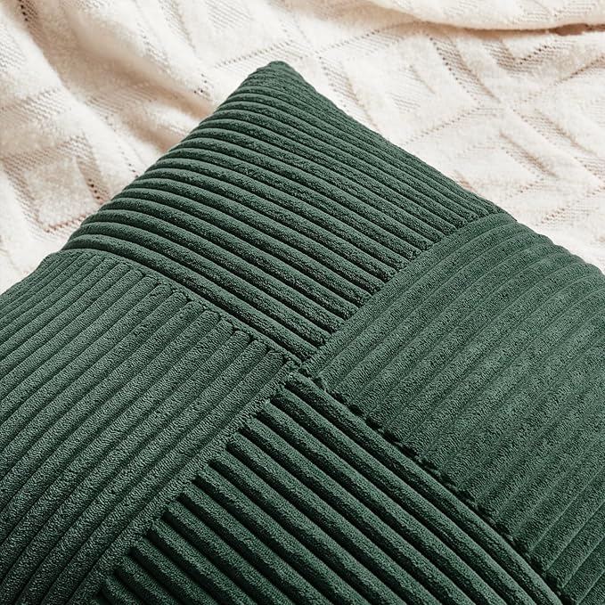Fancy Homi Set of 2 Dark Green Lumbar Decorative Throw Pillow Covers 16x28 Inch - Image 4