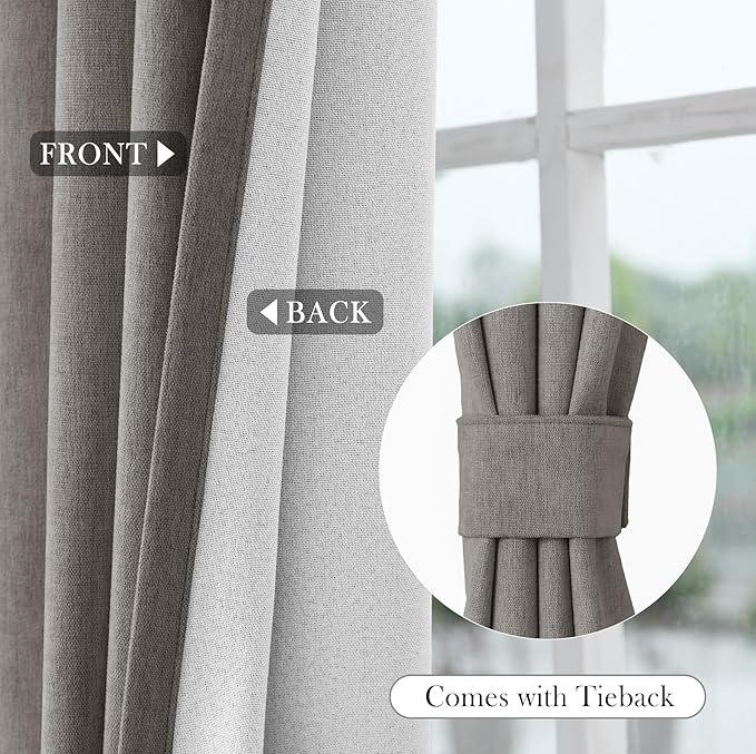 Macochico 100% Blackout Chenille Curtains 96 Inches Long - Image 6