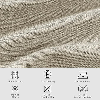 Macochico Extra Wide 100% Blackout Linen Curtains - Image 5