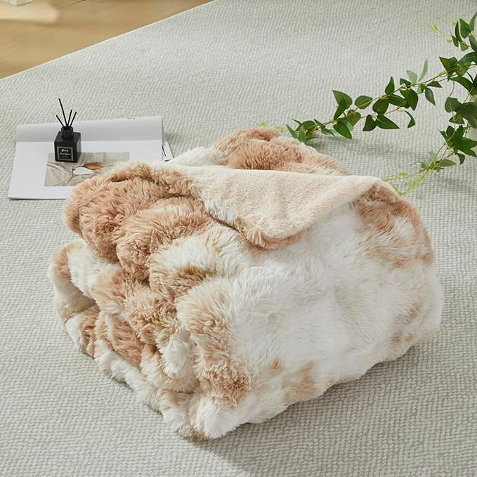Faux Fur Throw Blanket for Couch Cozy Fuzzy Soft Plush Thick Fluffy Fleece - Image 5