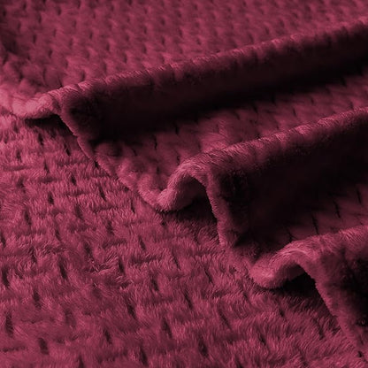 Oversized King Fleece Blanket 120x138 Inches, Seamless Soft Cozy 3D Jacquard - Image 5