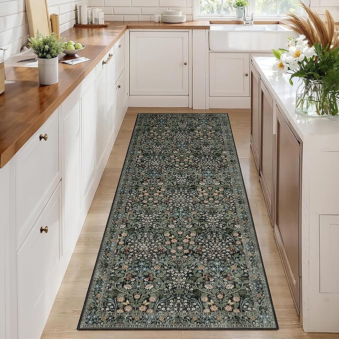 MUJOO Washable Runner Rug, Floral 2x6 Runners - Image 3
