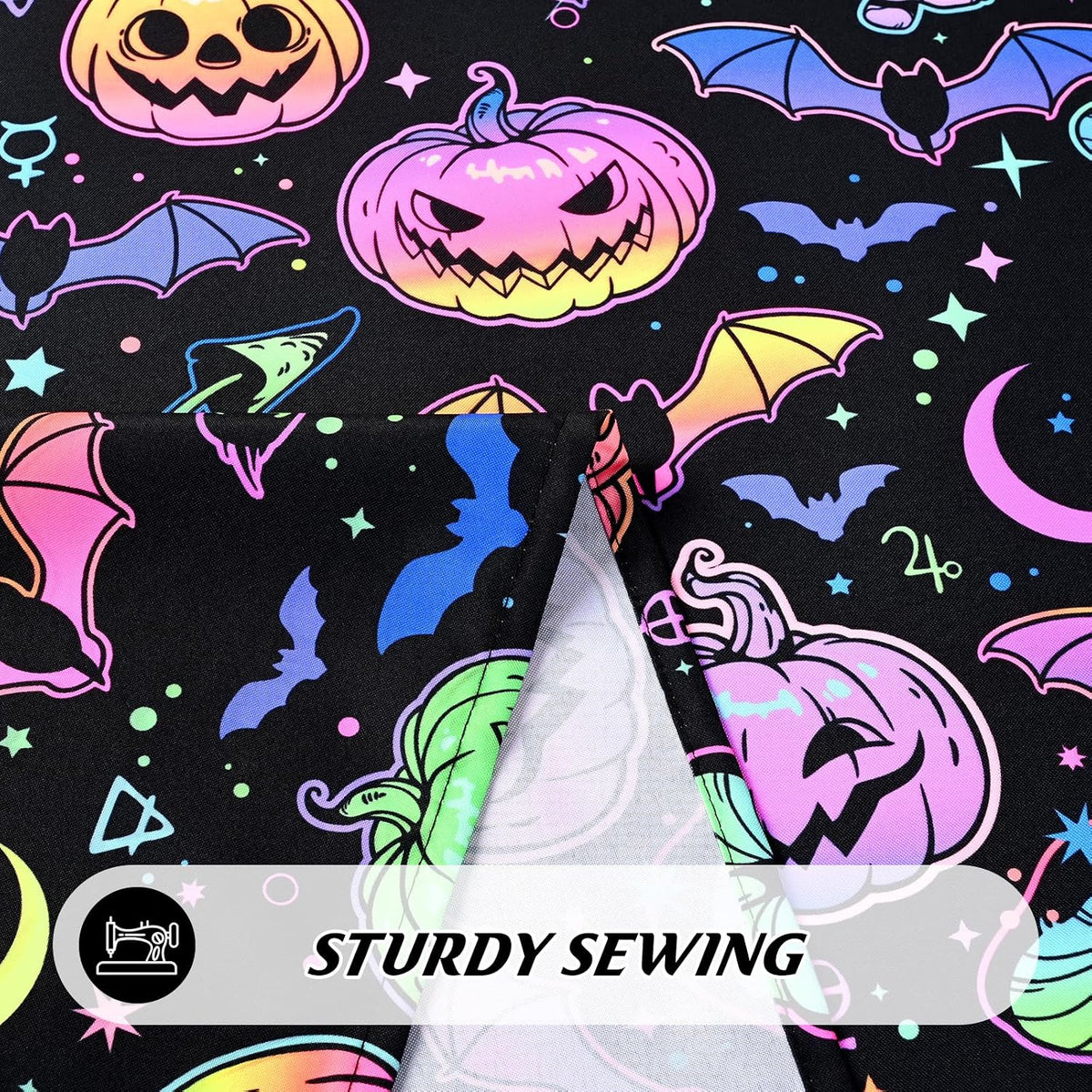 ASPMIZ Halloween Tablecloth Rectangle Table, Waterproof Blacklight Spooky Pumpkin Table Cloth, Washable Polyester UV Reactive Table Cloth Wrinkle-Free Table Cover for Halloween Decorations, 60" x 104"