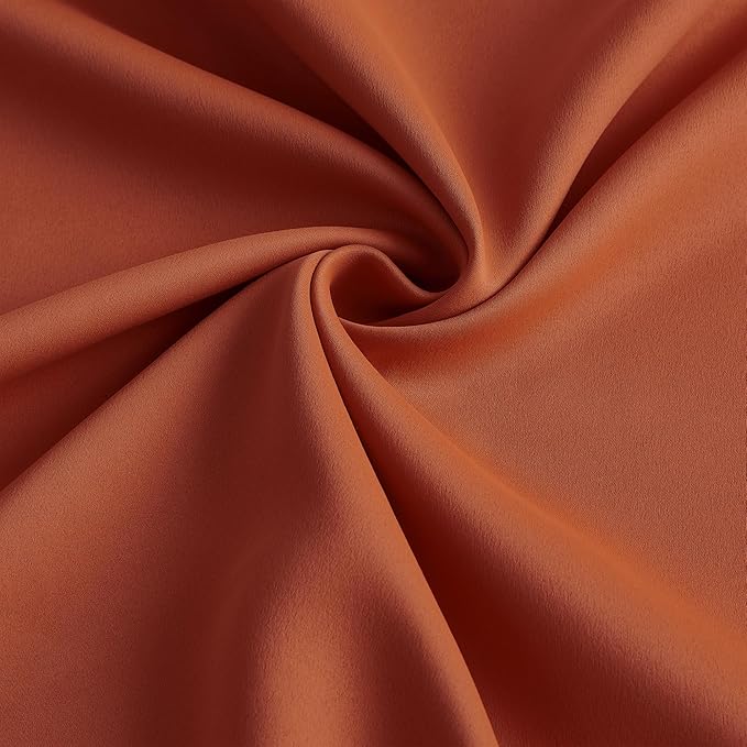 KEQIAOSUOCAI 90 Inch Burnt Orange Pleated Curtains - Image 7