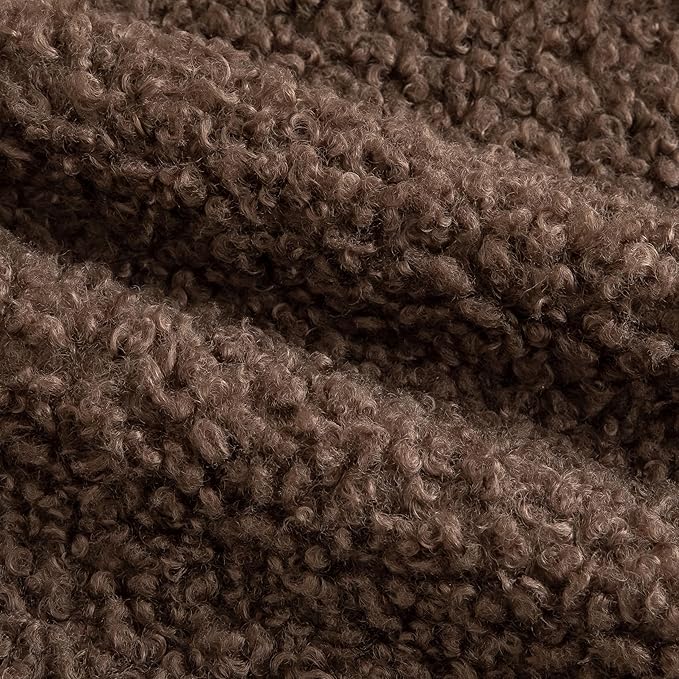 Pack of 2 Curly Teddy Wool Faux Fur Throw Pillow Covers Fuzzy Accent Soft - Image 2