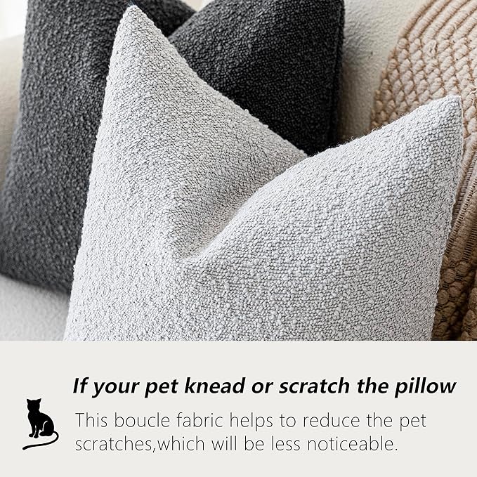 Foindtower Set of 2, Decorative Textured Boucle Throw Pillow Covers Accent - Image 4