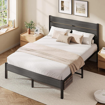 fluest queen bed frame with headboard and footboard, close-up detail