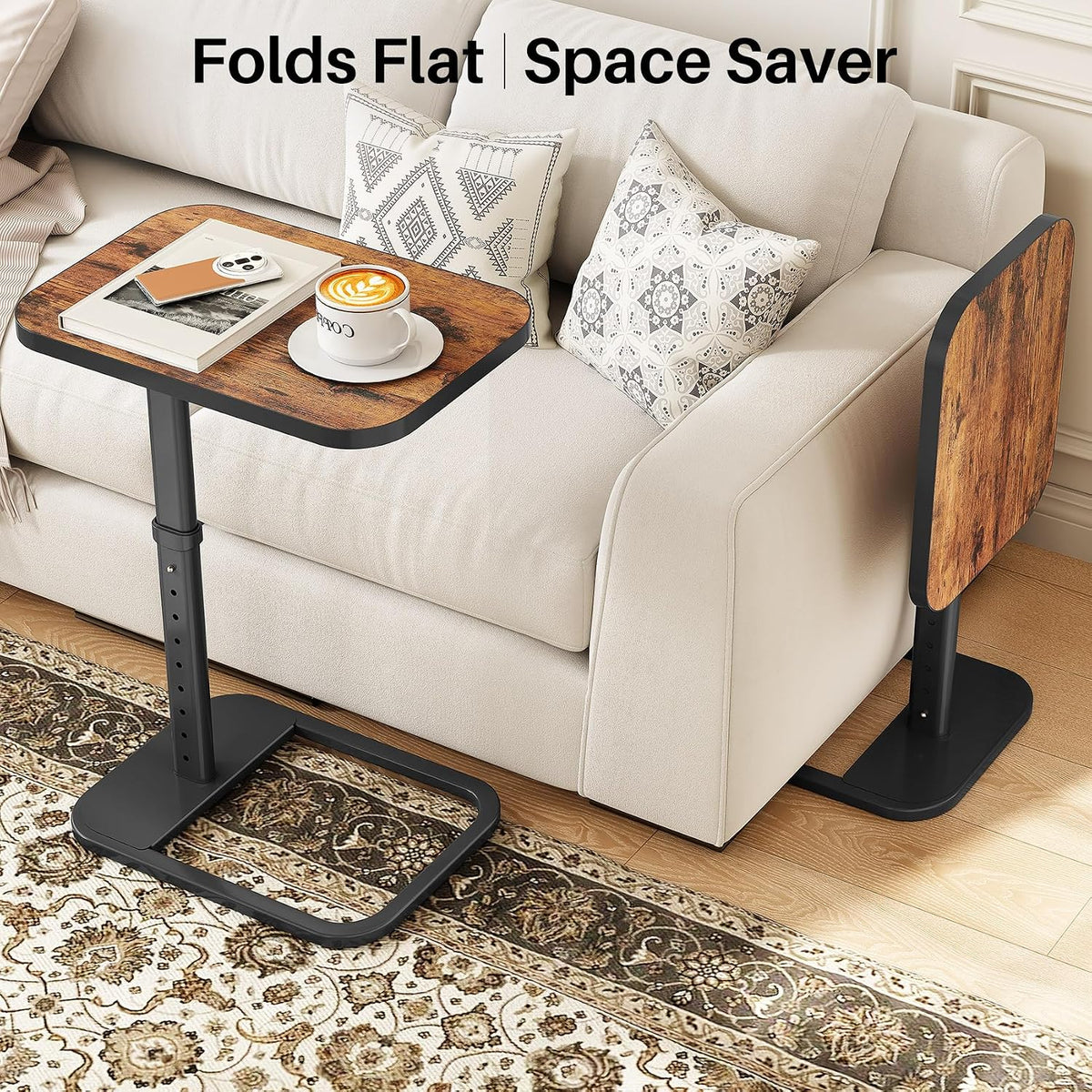 kitstorack upgraded tv tray table with panel lock on a desk or shelf