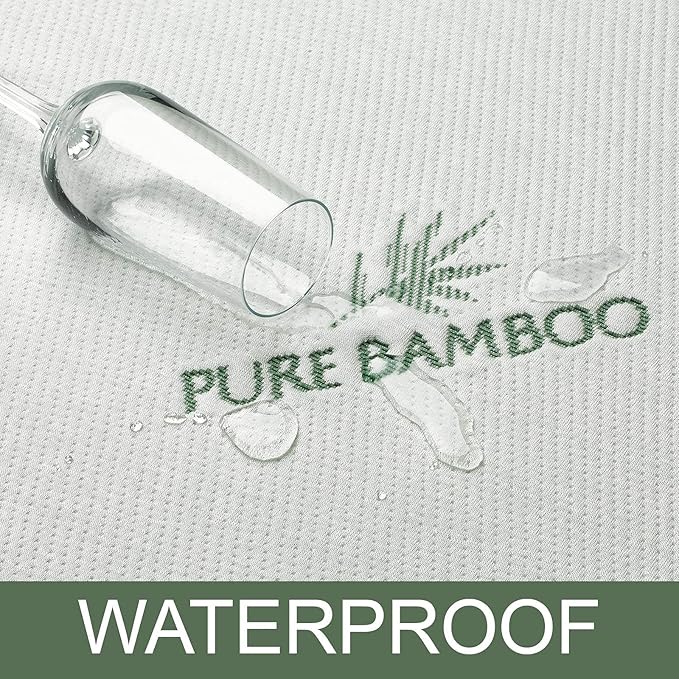 Twin Mattress Protector by PURE BAMBOO, Waterproof - Image 3