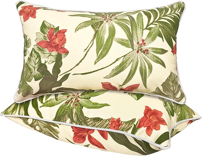 JMGBird Outdoor Lumbar Pillows Set of 2, 12×20 Outdoor Pillows by JMGBird