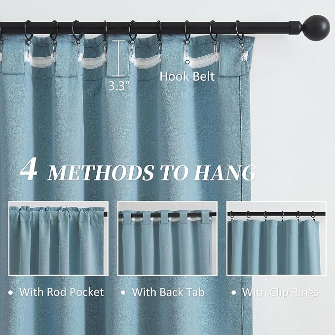 KEQIAOSUOCAI Extra Long 120 Inch Full Blackout Curtains - Image 3