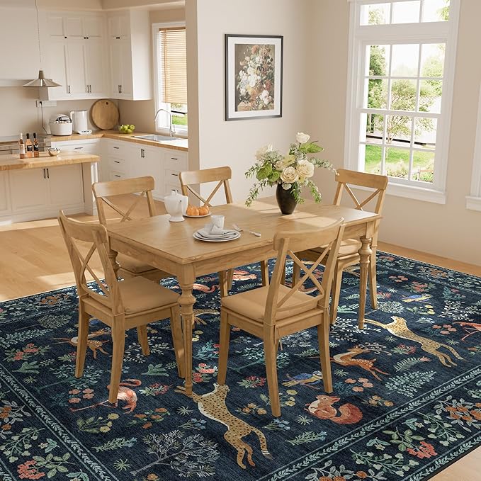 DUKINO 9x12 Rug, Washable Animal Living Room Rug - Image 4