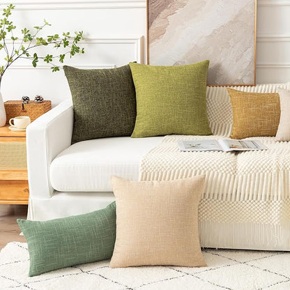 Kevin Textile Set of 2 Sage Green Pillow Covers Spring 24 x 24 Inch Farmhouse - Image 8
