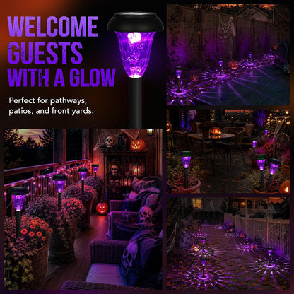 GIGALUMI Solar Halloween Lights Outdoor Waterproof Pathway Lights, 12 Pack