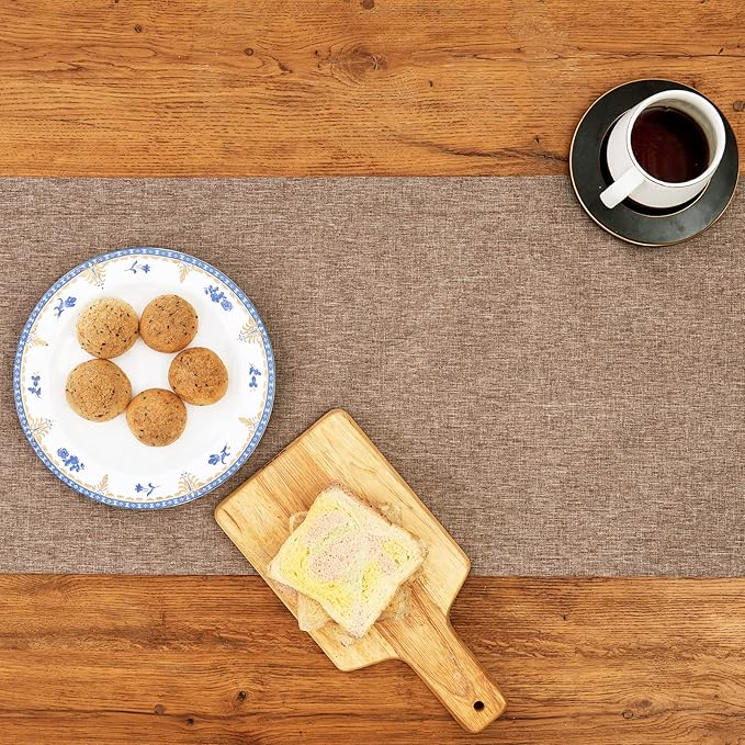 Mebakuk Linen Farmhouse Table Runner Large Burlap Style Soft and Waterproof - Image 5