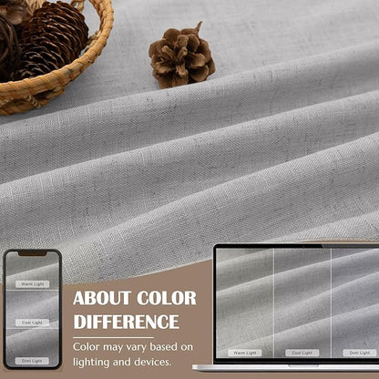 Grey Pleated Curtains with Hooks 2 Tier Kitchen Curtain 36 Inch Length Pinch - Image 4