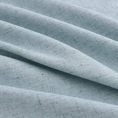 Light Blue Pinch Pleated Linen Curtains 112 Inches 2 Panels - Image 4
